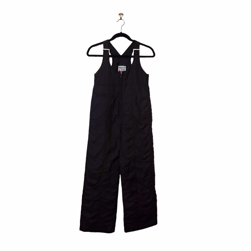 Vintage Emilio D'Italia Kids Snow Ski Suit Bib‎ Overalls Pant Size 16 Black
